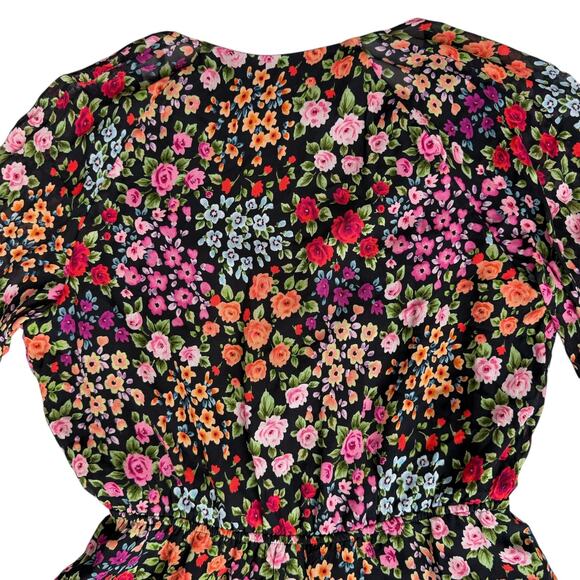 Yumi Kim Floral Print Romper Women's Large Long Balloon Sleeves Flowy Romantic - Picture 12 of 16